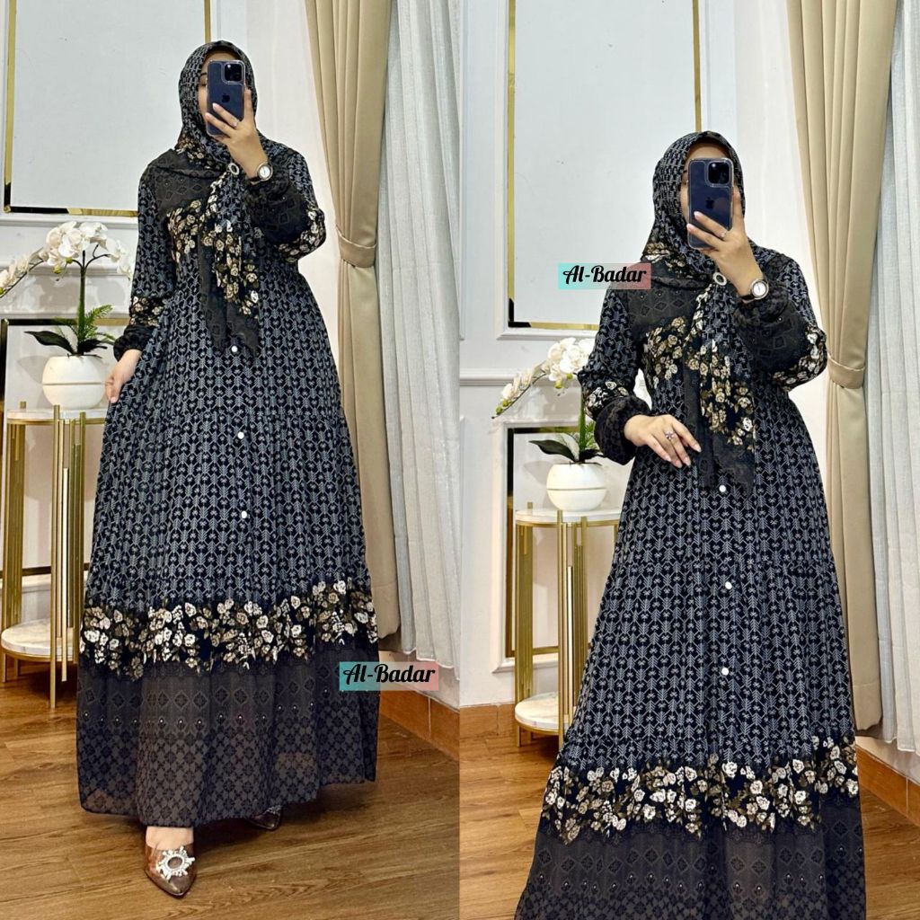 Jual GAMIS CERUTY BABY DOLL FREMIUM ETNIC MODEL BUNGA ETNIC MOTIF TER