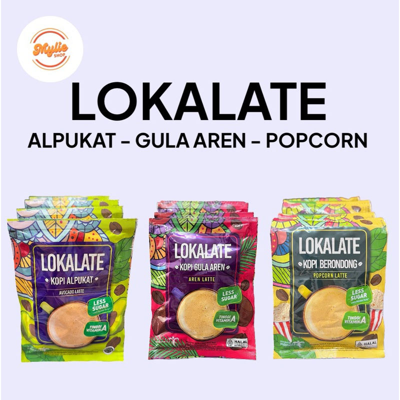 Jual LOKALATE KOPI GULA AREN/ ALPUKAT / POPCORN LESS SUGAR - SACHET