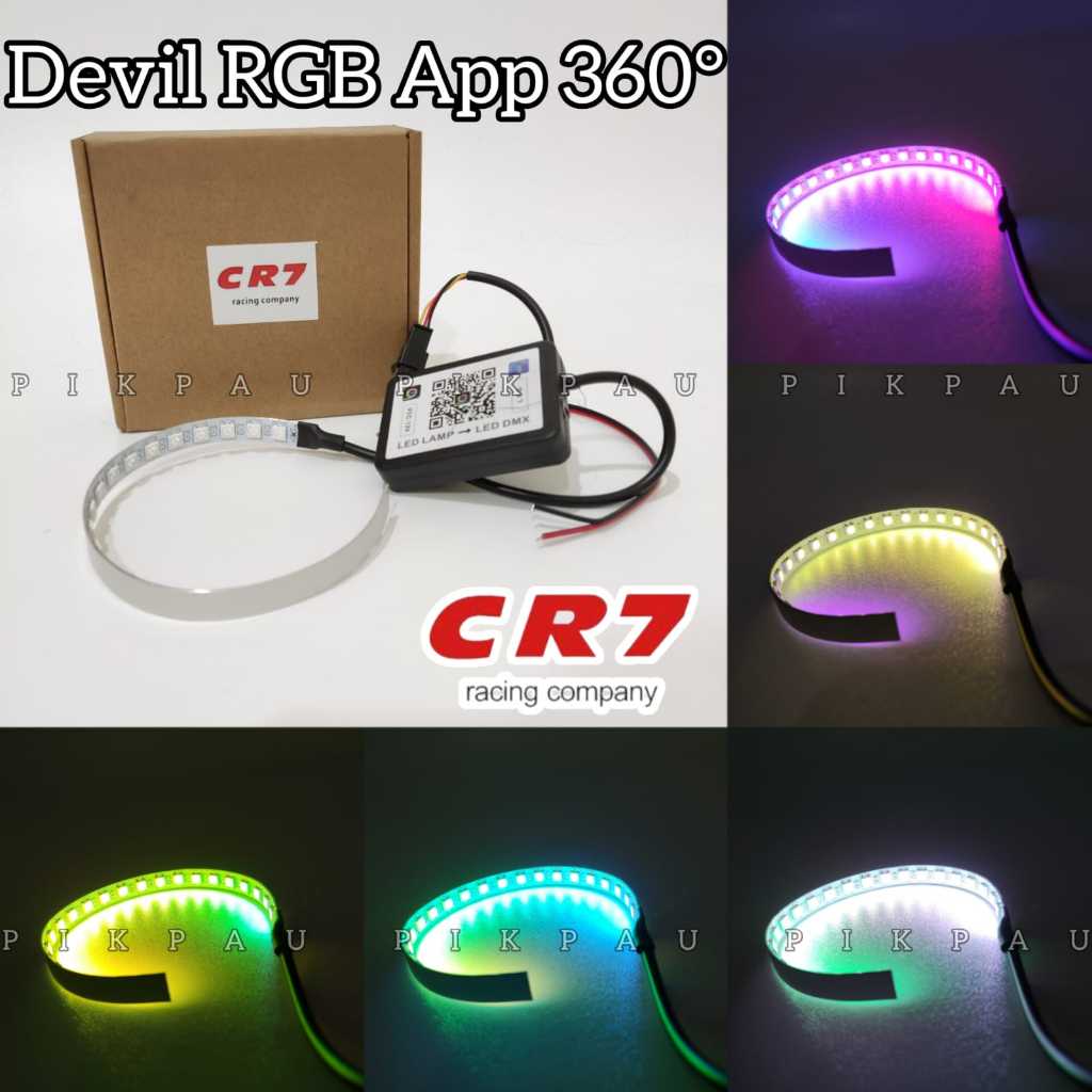 Jual CR7 Lampu LED Devil eye Premium RGB App 360 Dengan 22 LED Devil ...