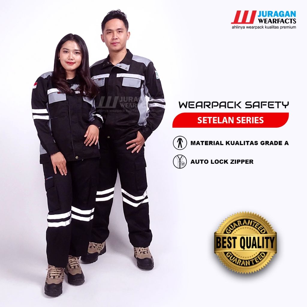 Jual Juragan Wearfacts Wearpack Safety Setelan Atasan Warna Hitam Abu Bawahan Celana Hitam