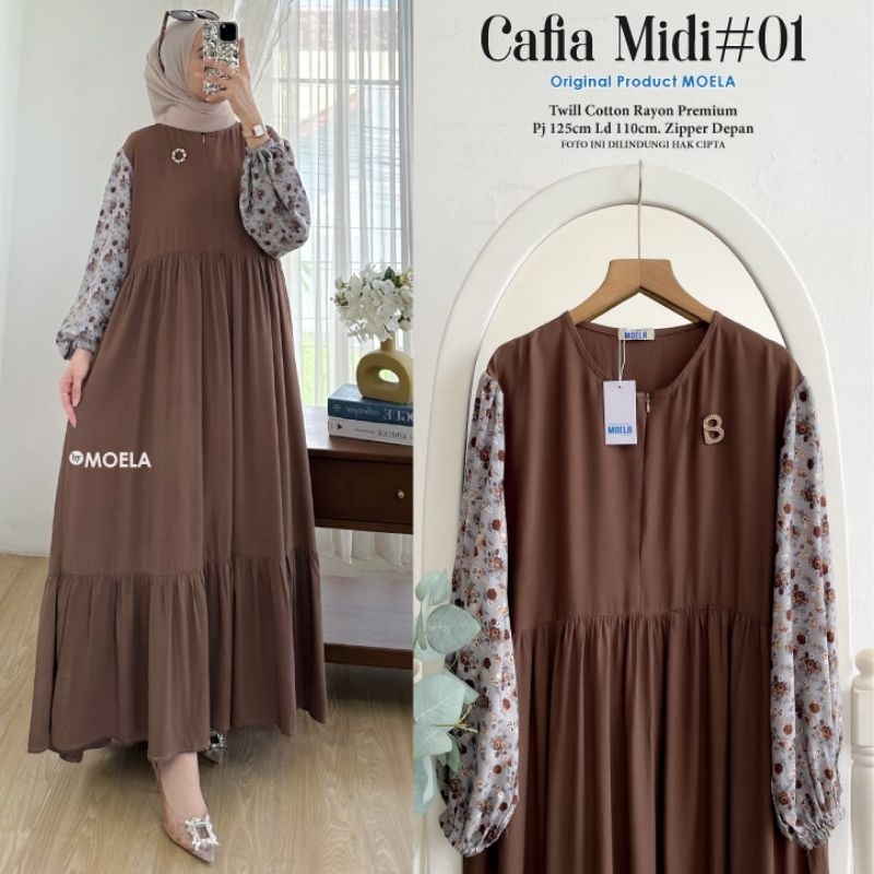 Jual CAFIA MIDI DRESS TWILL COTTON RAYON PREMIUM BUSUI FRIENDLY BY ...