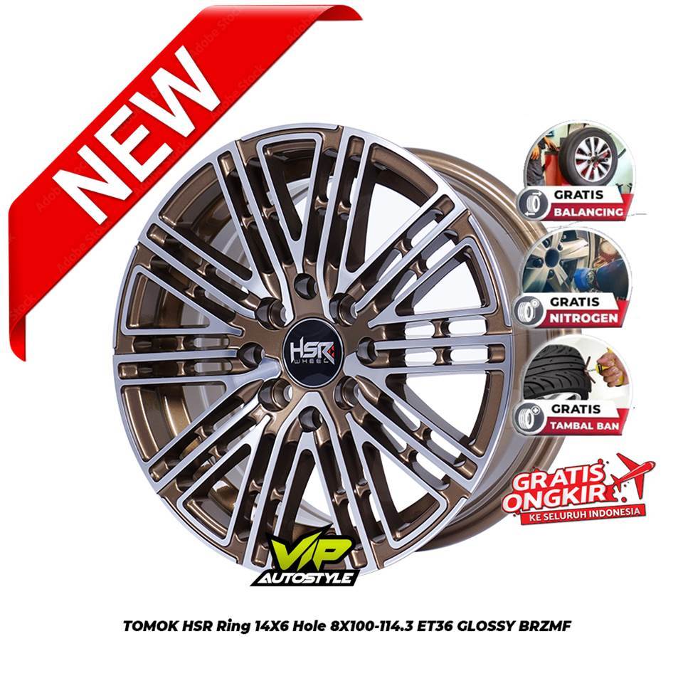 Jual Velg Racing HSR R14 Tipe Terbaru TOMOK Pcd 4x100 Dan 4x114,3 Agya ...