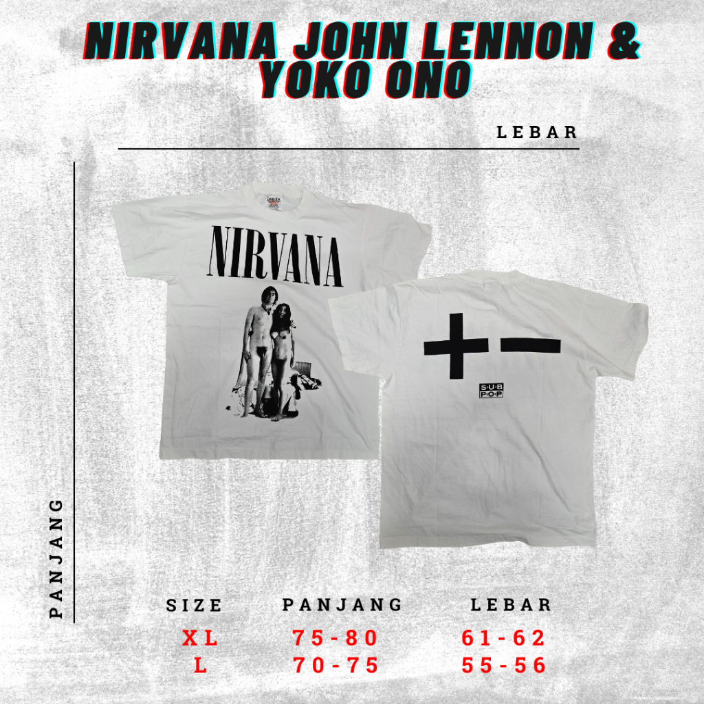 トップス NIRVANA JHON LENNON&ONO YOKO\"SUB POP\"TEE NIRVANA Jhon & Yoko Tee by NAKAMURA：US BLOG
