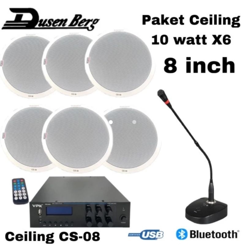 Jual Paket Sound System Cafe 6 unit speaker 8 inch Ceiling original ...
