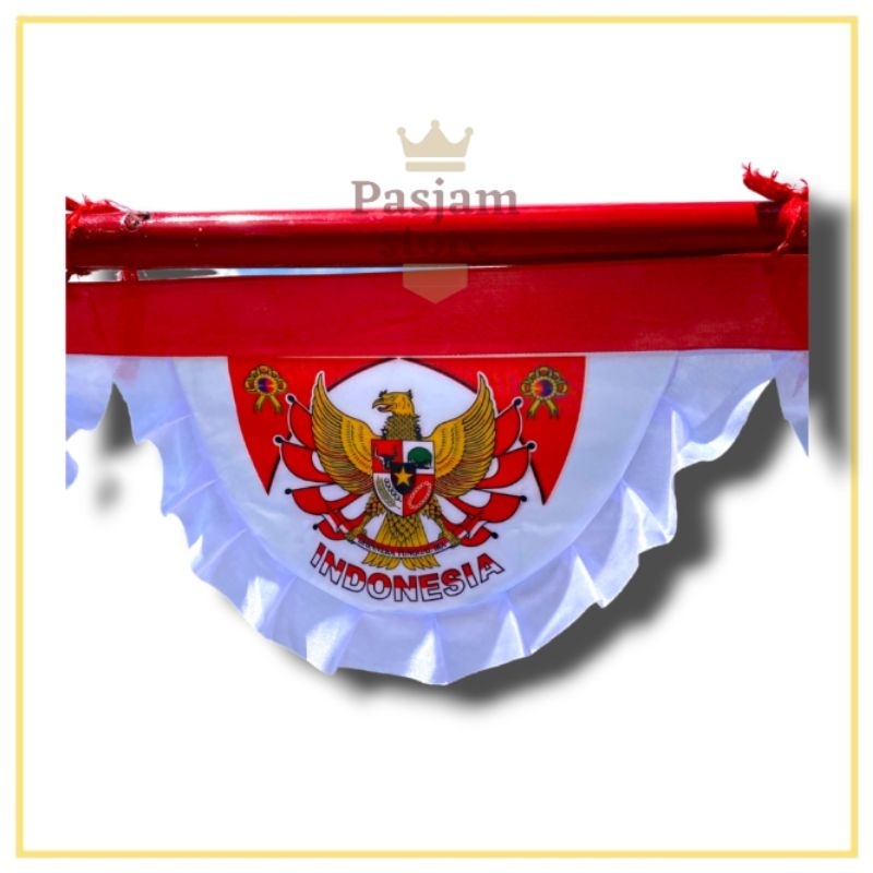 Jual HOT ITEM Bendera Merah Putih Background Mini Garuda Rumbai 10 ...