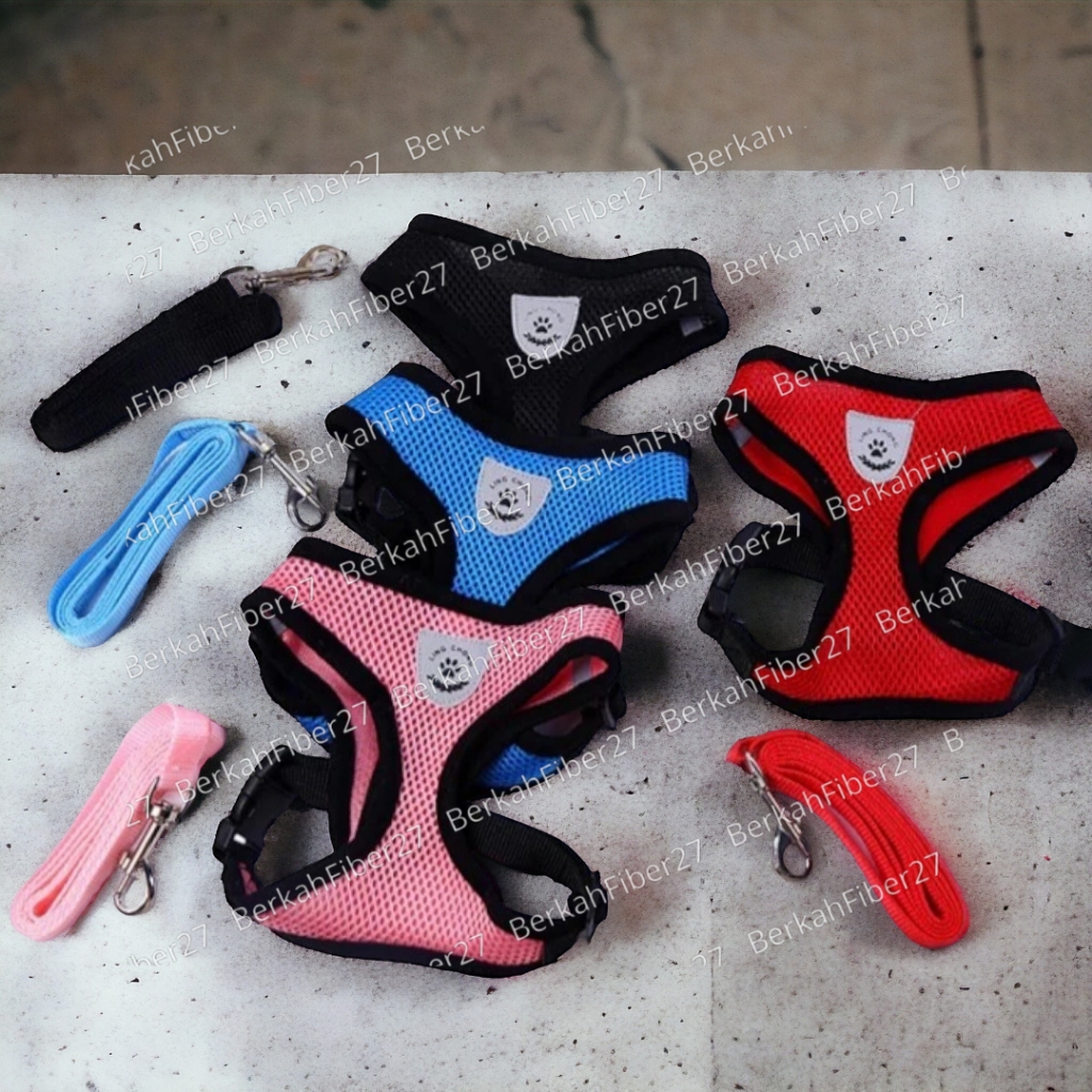 Jual Harness Kucing Besar Kecil Tali Tuntun Rompi Anjing Pet Cat Dog ...
