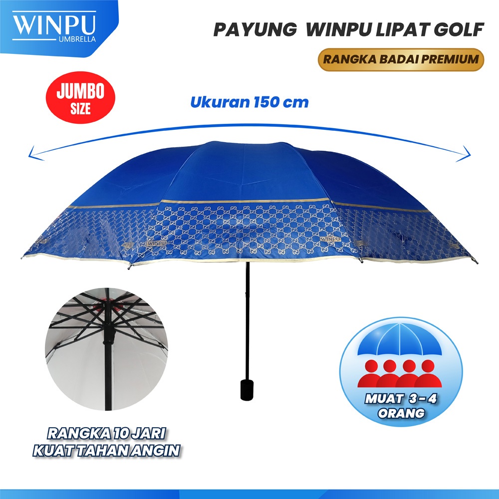 Jual WINPU Payung Lipat Jumbo Premium 150 cm Murah Motif Gucci | Shopee ...
