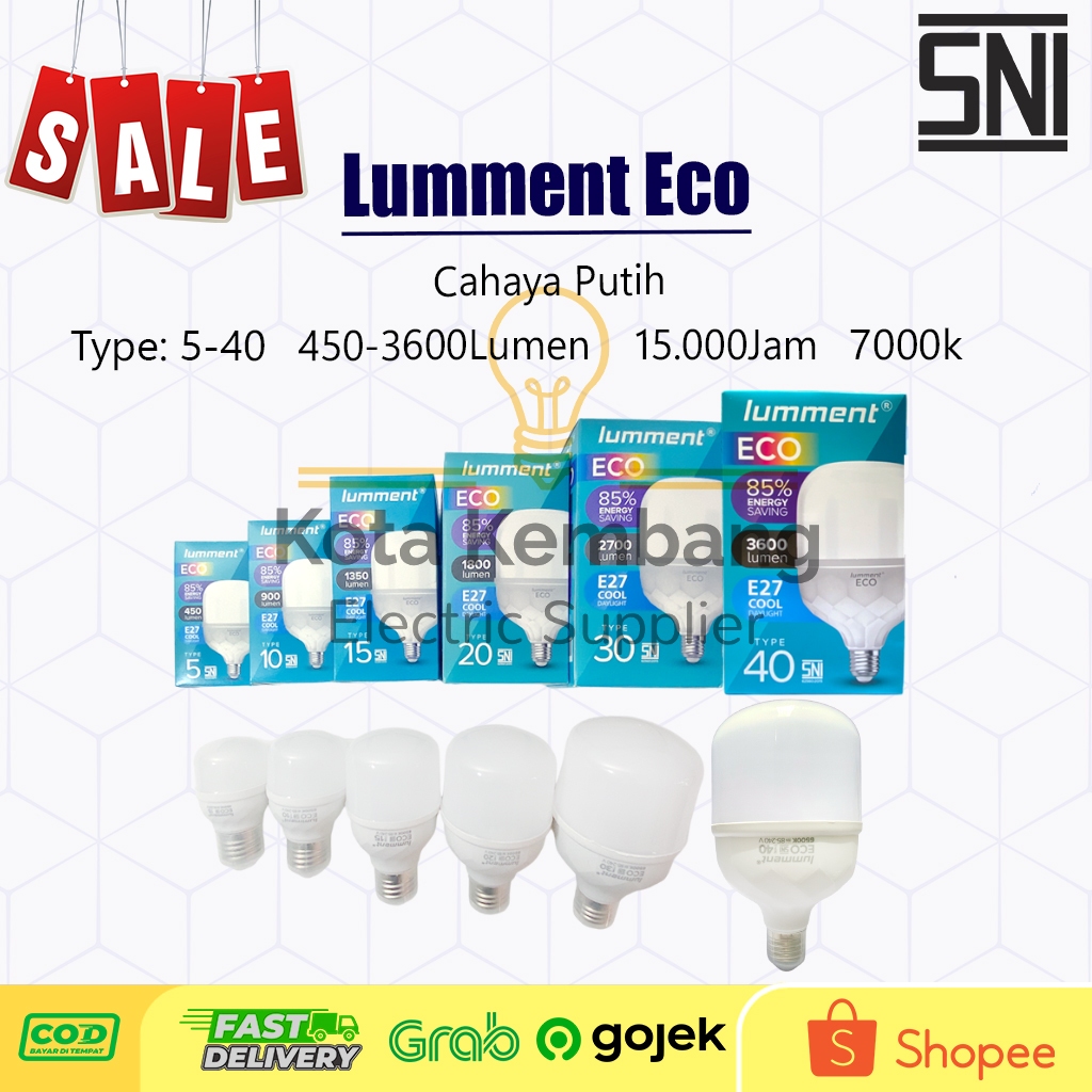 Jual (GROSIR) Bohlam Lampu LED Cahaya PUTIH 5 10 15 20 30 40 W LUMMENT ...