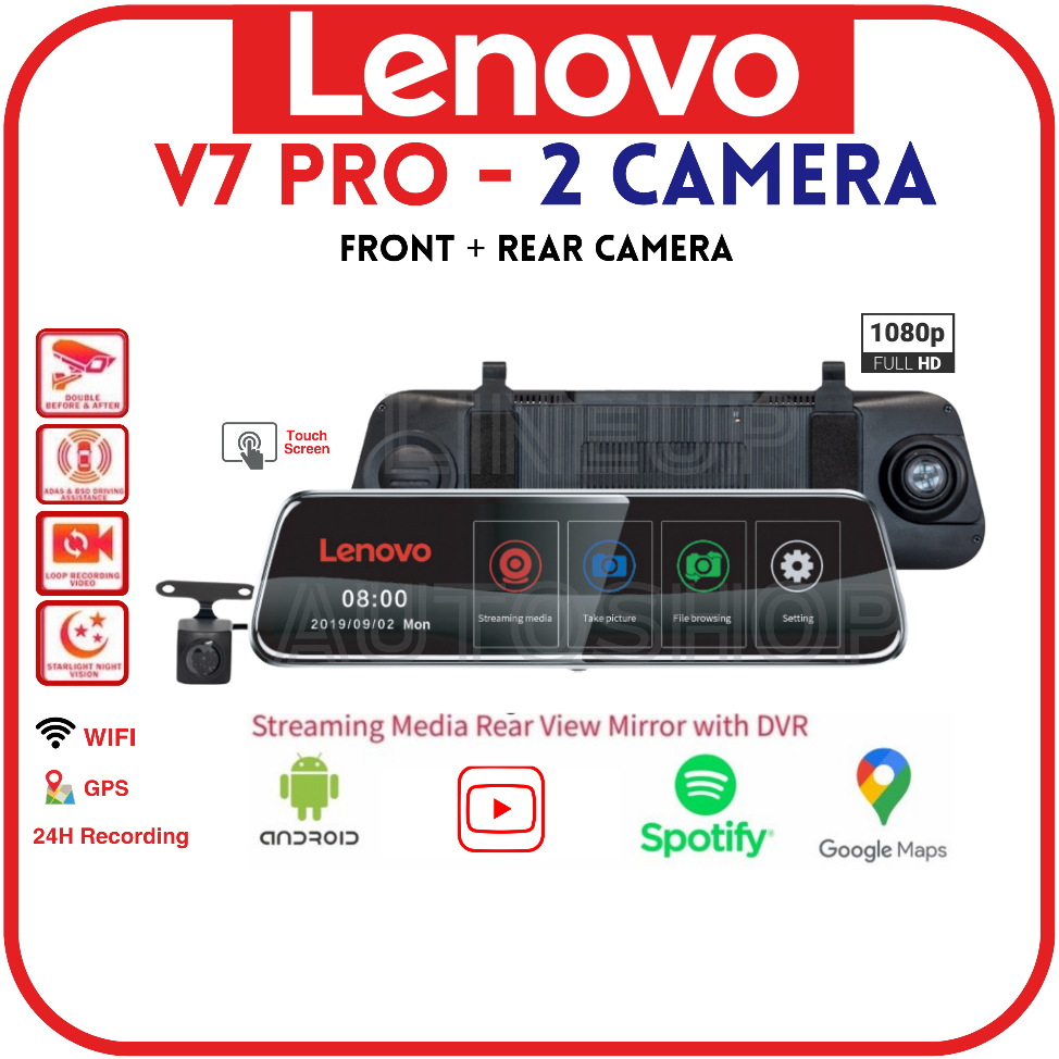 Jual Lenovo V7 Pro WiFi GPS Dual Camera Dashcam Car DVR Kamera Mobil ...