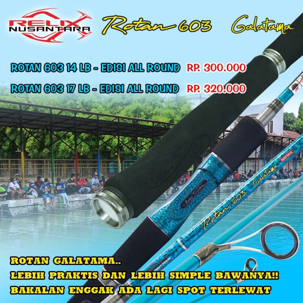 Jual Joran Galatama Relix Nusantara ROTAN 603 14lb 17lb TRAVEL ROD ...