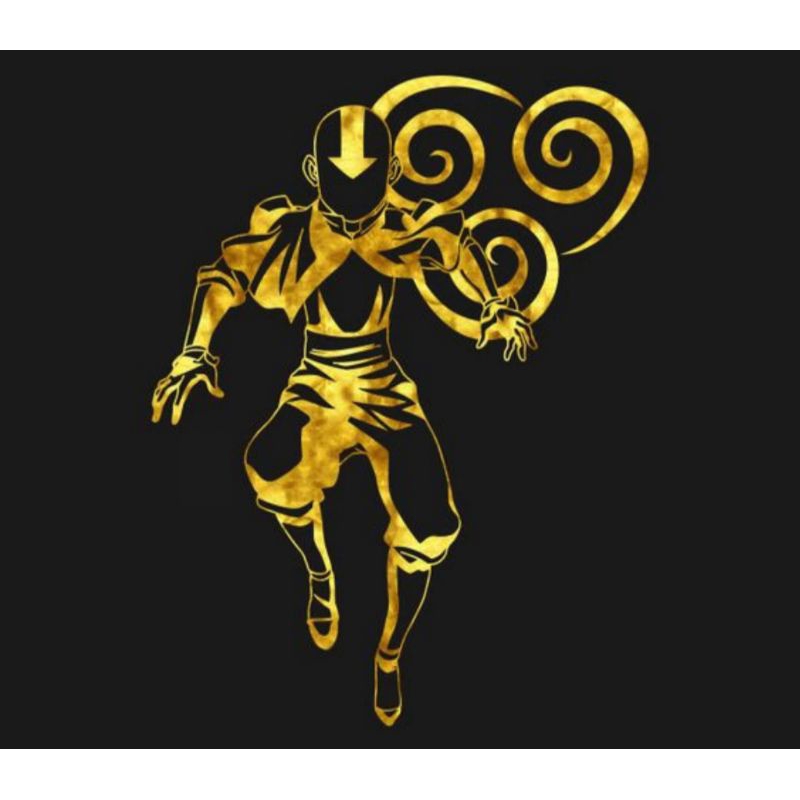 Jual CUTTING STICKER MOBIL AVATAR AANG STICKER ANIME AVATAR AANG GOLD ...