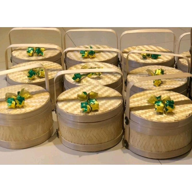 Jual Rantang/Hampers Keranjang bambu susun 1 D20 | Shopee Indonesia