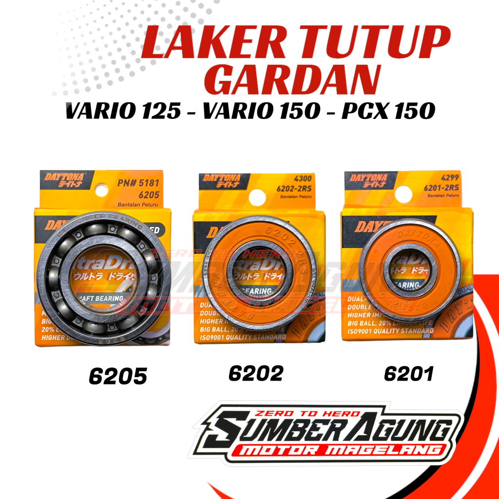 Jual LAKER LAHER BEARING RASIO GARDAN SET 6 PCS VARIO 125 150 PCX 150 ...
