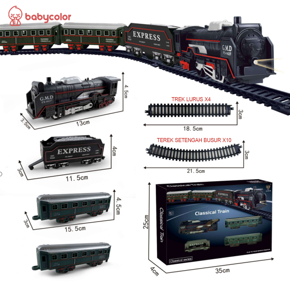 Jual BABYCOLOR Mainan Anak Kereta Api Rail King Kereta Api Rel Panjang ...