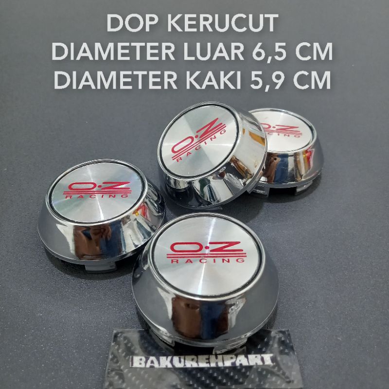 Jual Dop roda tutup velg mobil racing kerucut chrome logo OZ diameter 6 ...