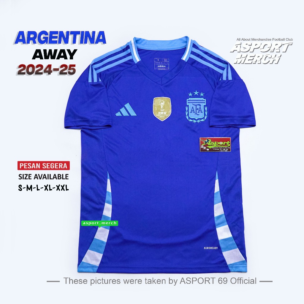 Jual JERSEY BOLA ARGETINA AWAY COPA TERBARU 2024 2025 JERSEY ARGENTINA AWAY 24 25 IMPORT