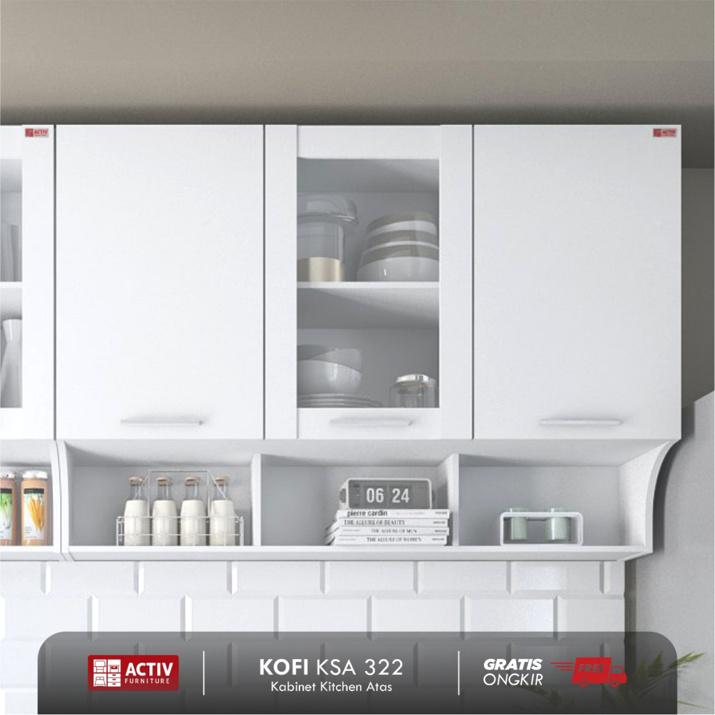 Activ Kitchen Set 3 Pintu Minimalis / Rak Gantung Atas / Lemari Dapur / KOFI KSA 322