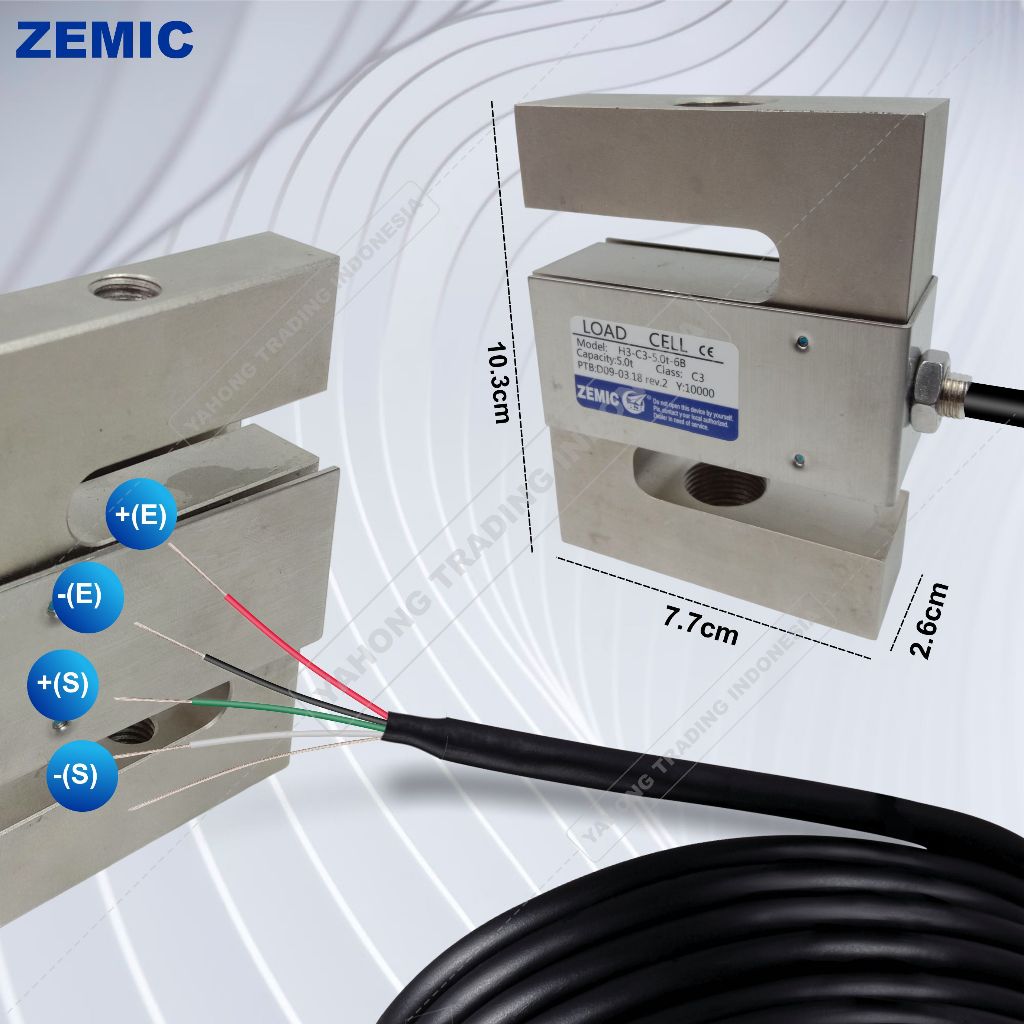 Jual Load Cell H3 C3 5TON Tipe S Loadcell Sensor Berat Timbangan ...