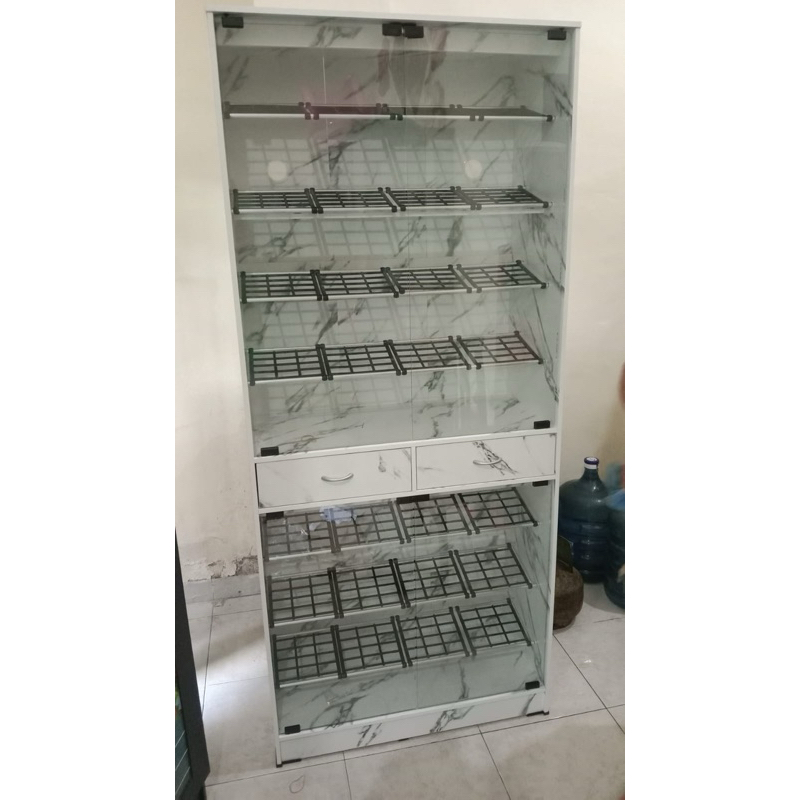 Jual Lemari Kabinet Rak Sepatu Kaca 2 Tingkat | Shopee Indonesia