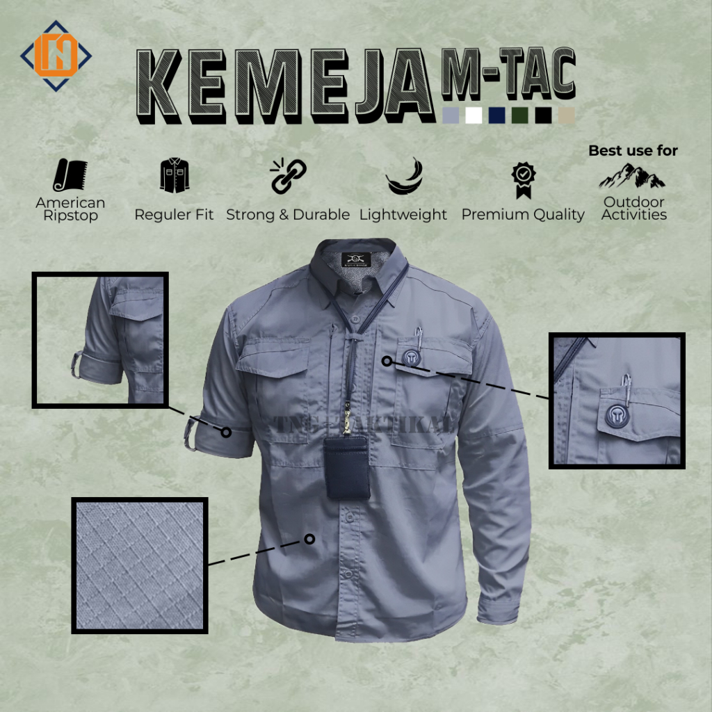 Jual Kemeja Kerja Lapangan Tactical M-Tac Lengan Panjang Bahan Premium ...