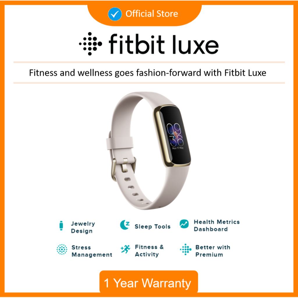 Jual Fitbit Luxe Smartwatch Luxury Fitness Tracker Lunar White/Soft