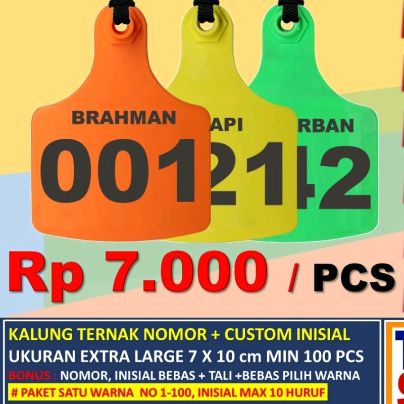 Jual NECKTAG 7X10cm CUSTOM NO + INISIAL (PAKET 100 PCS) NECK TAG KALUNG ...