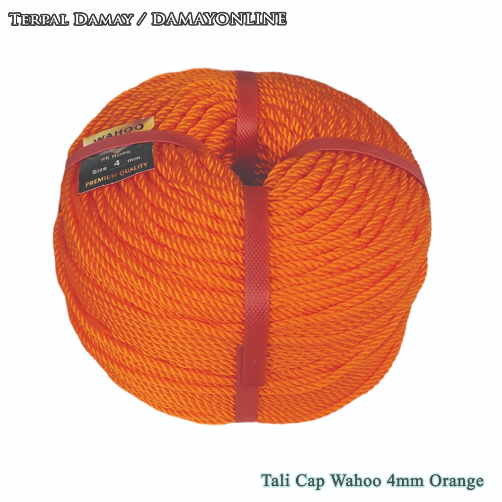 Jual Tali Tambang PE Cap Wahoo 4mm Orange / Rol ( Harga Per Rol ...