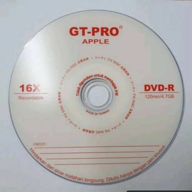Jual DVD-R GT-PRO ISI 50 PCS 16 x 4,7 GB | Shopee Indonesia