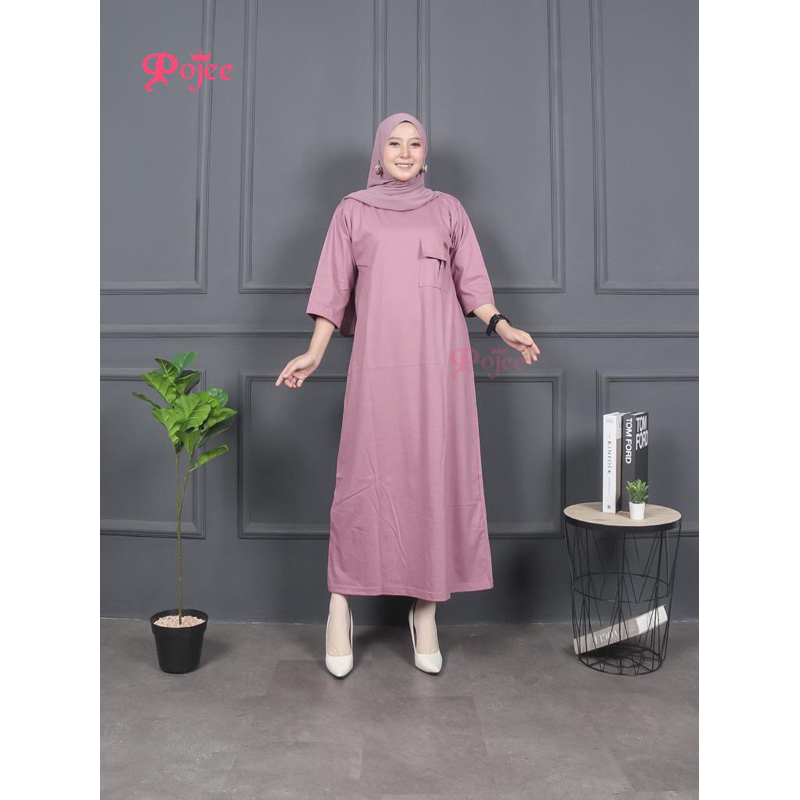 Jual Bisa Cod Midi Polos Kekinian Midi Combed Pojee Midi Dress Midi