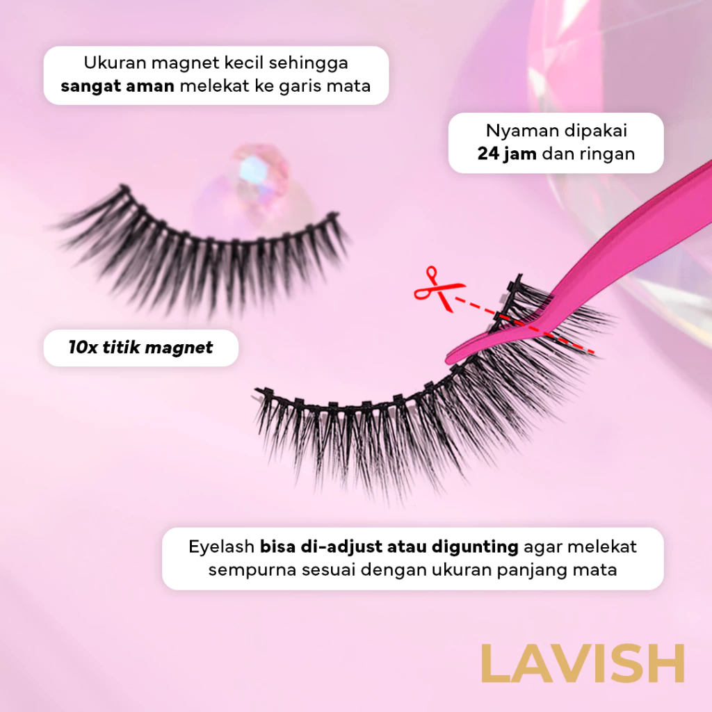 YVENETIC Lavish (Natural) - Magnetic Eyelash | Bulumata Magnetik Tanpa Lem - Menggunakan Eyeliner Magnet