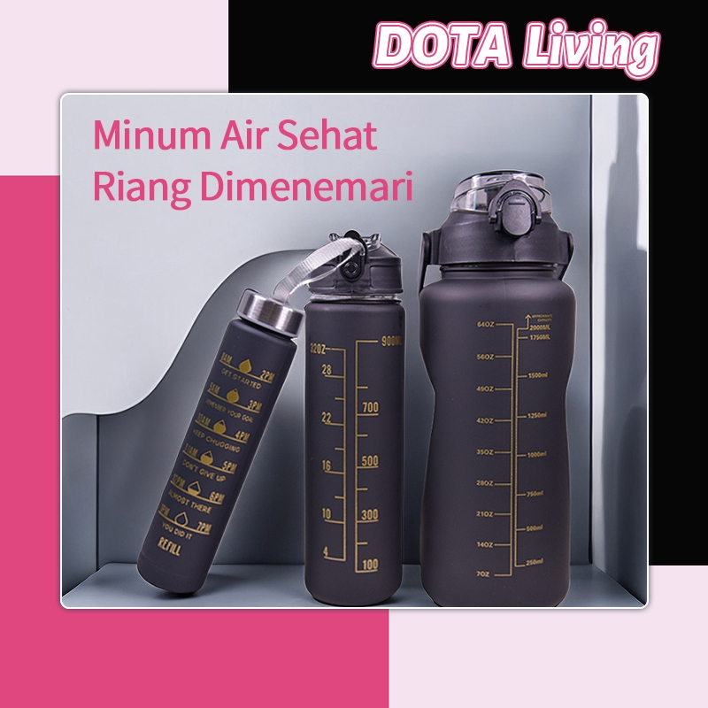 Jual DOTA Living Botol Minum Motivasi Set 3 in 1Set 2Liter + 900ml ...