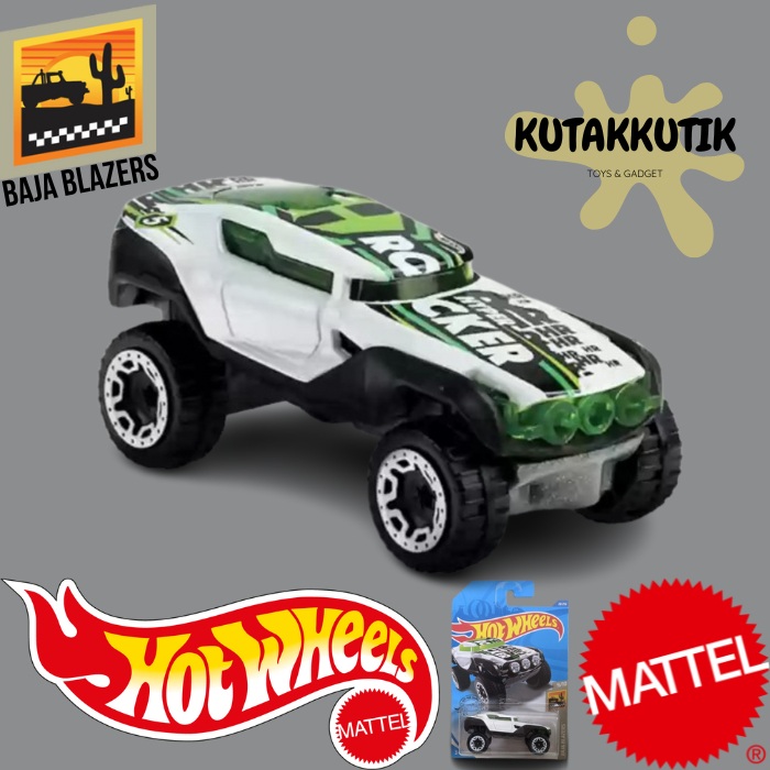 Jual Hot Wheels Mobil Truk Hyper Rocker Putih Strip Hijau Baja Blazers ...