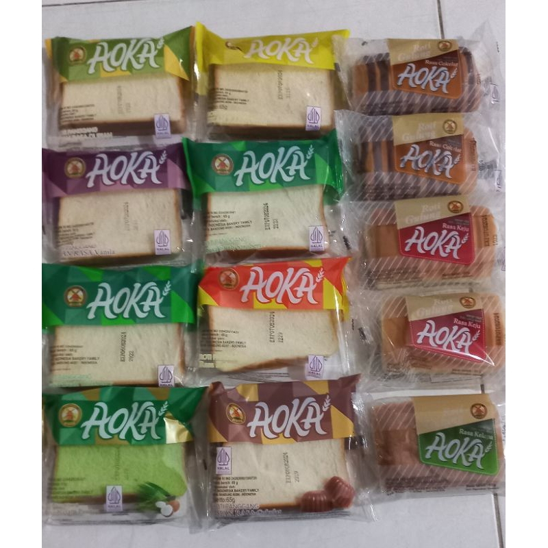 Jual Aoka Roti Panggang Lembut 1 Dus isi 60pcs tersedia satuan rasa dan ...