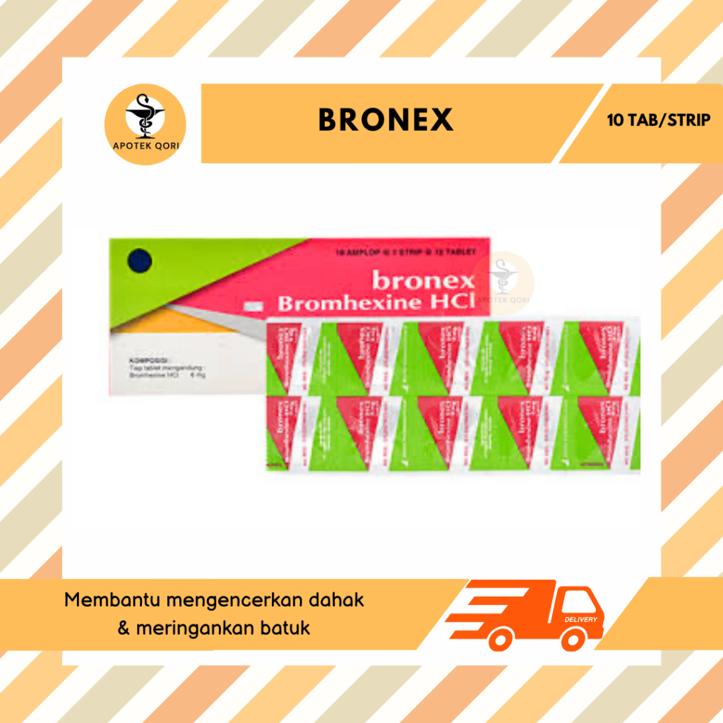 Jual BRONEX BROMHEXINE 8 MG STRIP 10 TABLET/OBAT BATUK BERDAHAK ...