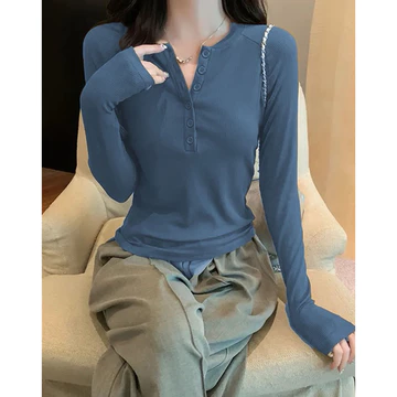 Blouse Korea Rumphia Blouse Rib Katun 55cm