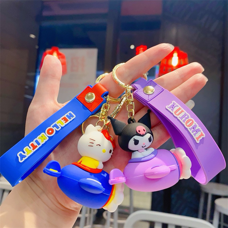 Jual Gantungan Kunci Melody Kuromi Cinnamoroll Hello Kitty Plane Racing ...