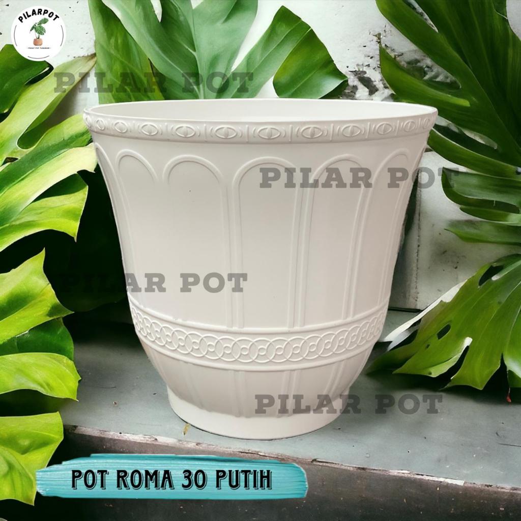 Jual Pot Bunga Tanaman Tinggi Cjp Roma Putih Bahan Tebal Cjp Roma Putih Shopee Indonesia