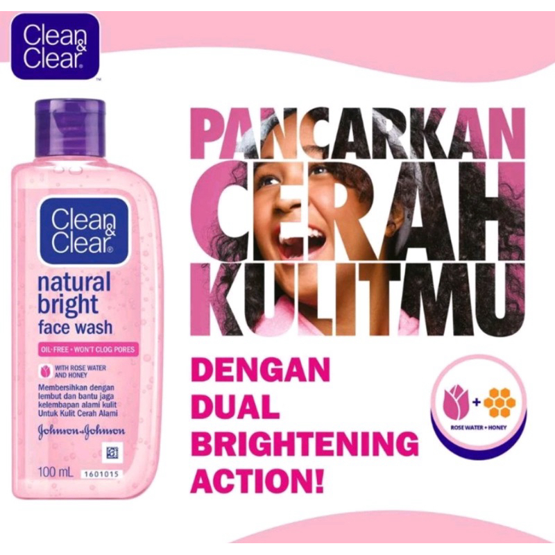 Jual CLEAN & CLEAR NATURAL BRIGHT FACIAL WASH 100ml /50ml | Shopee ...