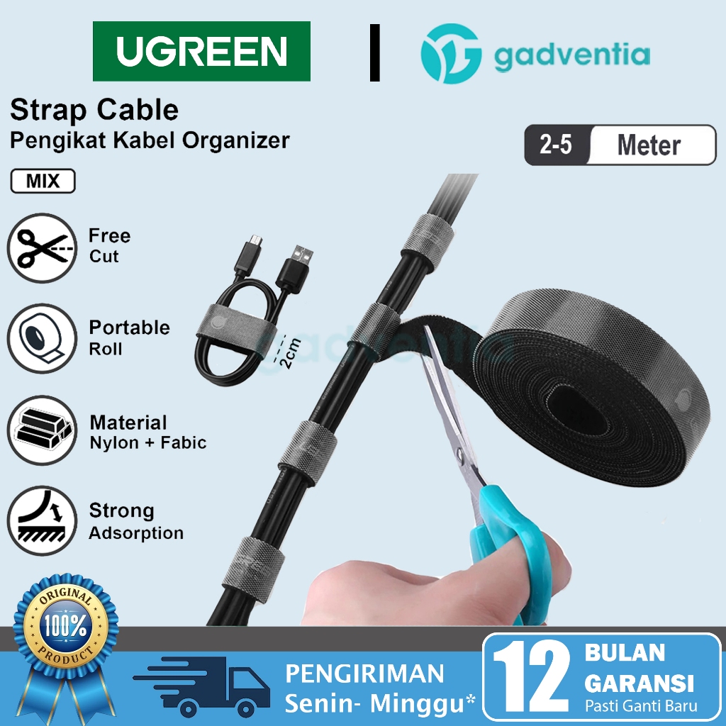 Jual UGREEN Strap Cable Ties Tis Organizer Velcro Wire Management