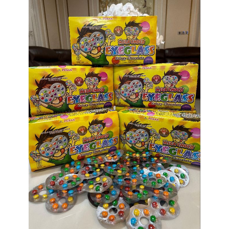 Jual MEGA CHOCO EYE GLASS PERMEN KACA MATA ( ISI 40 PCS ) | Shopee ...
