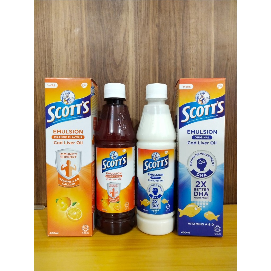 Jual SCOTT'S EMULSION COD LIVER OIL 400 ml For Immunity Support [Import ...