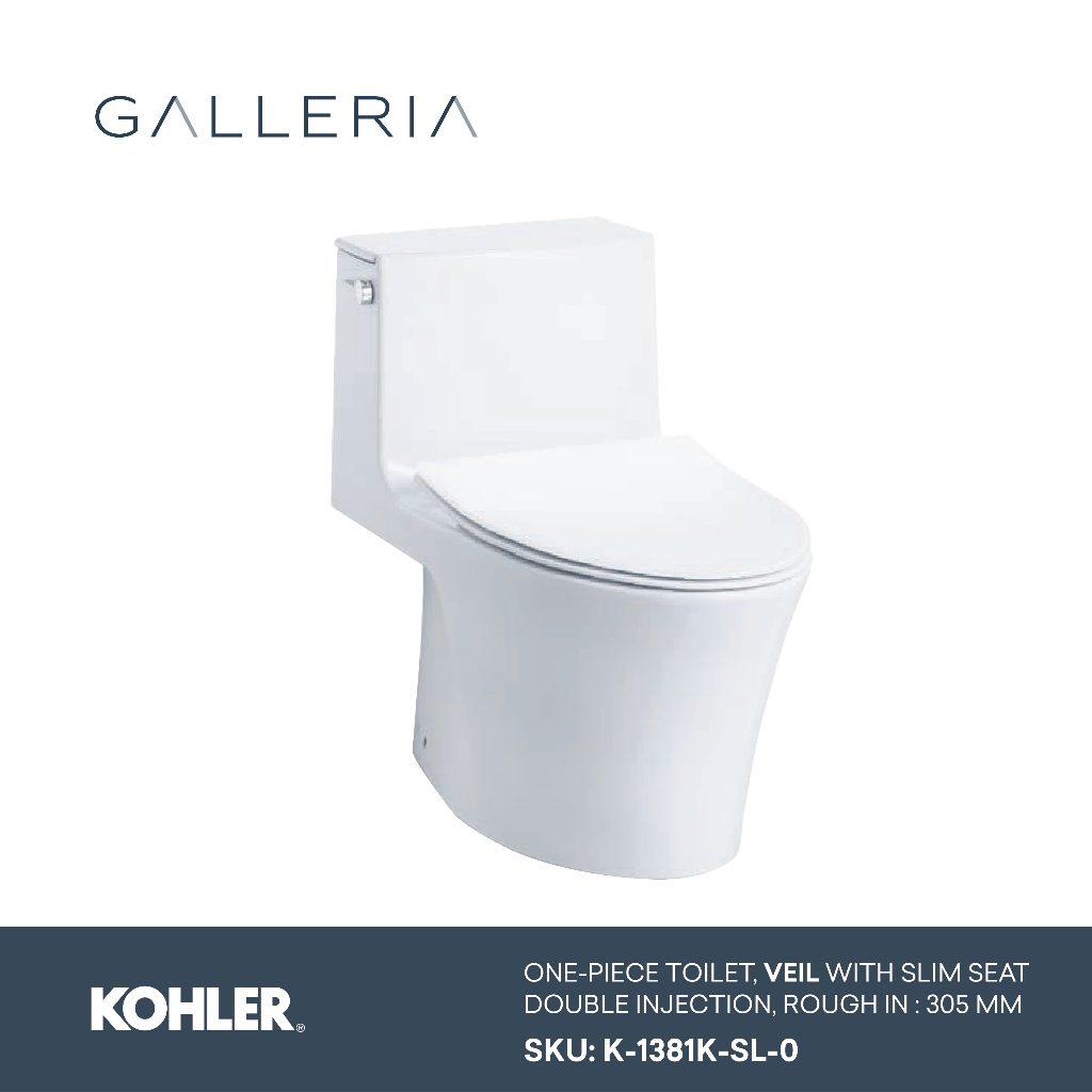 Jual Kohler Veil 1Pc Toilet with Slim Seat K-1381K-SL-0 / Kohler Kloset