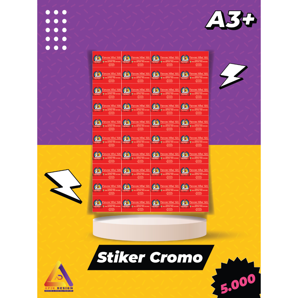 Jual Cetak Stiker Cromo + Cutting Stiker | Print A3+ Stiker UMKM Tanpa ...