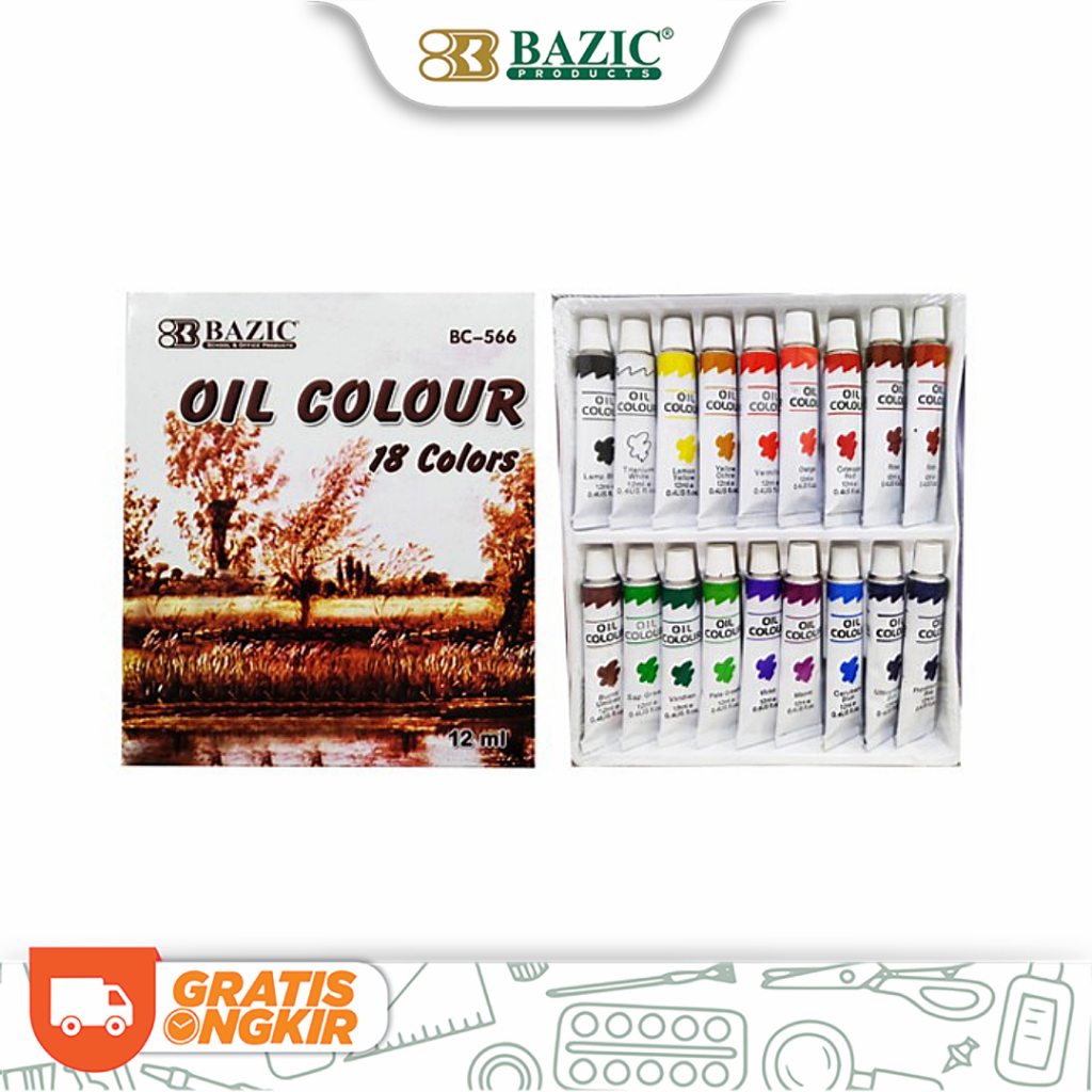 Jual Bazic Oil Colour 18 Colors - Cat Minyak 18 Warna | Shopee Indonesia