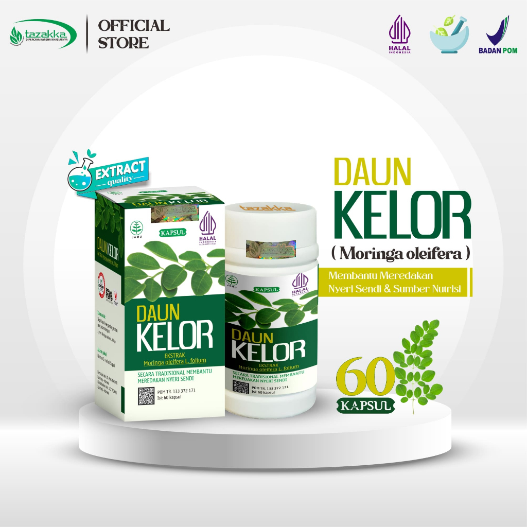 Jual Kapsul Daun Kelor Asli Original Bpom Tazakka 60 Pil Moringa Obat