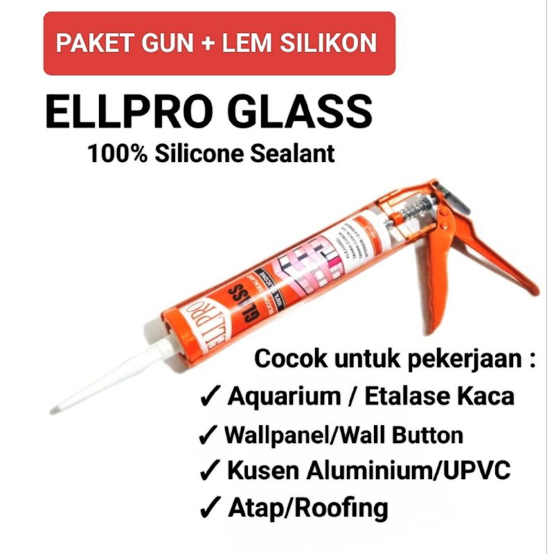 Jual Paket Gun Lem Silikon Kaca Aquarium Upvc Wall Panel Batten