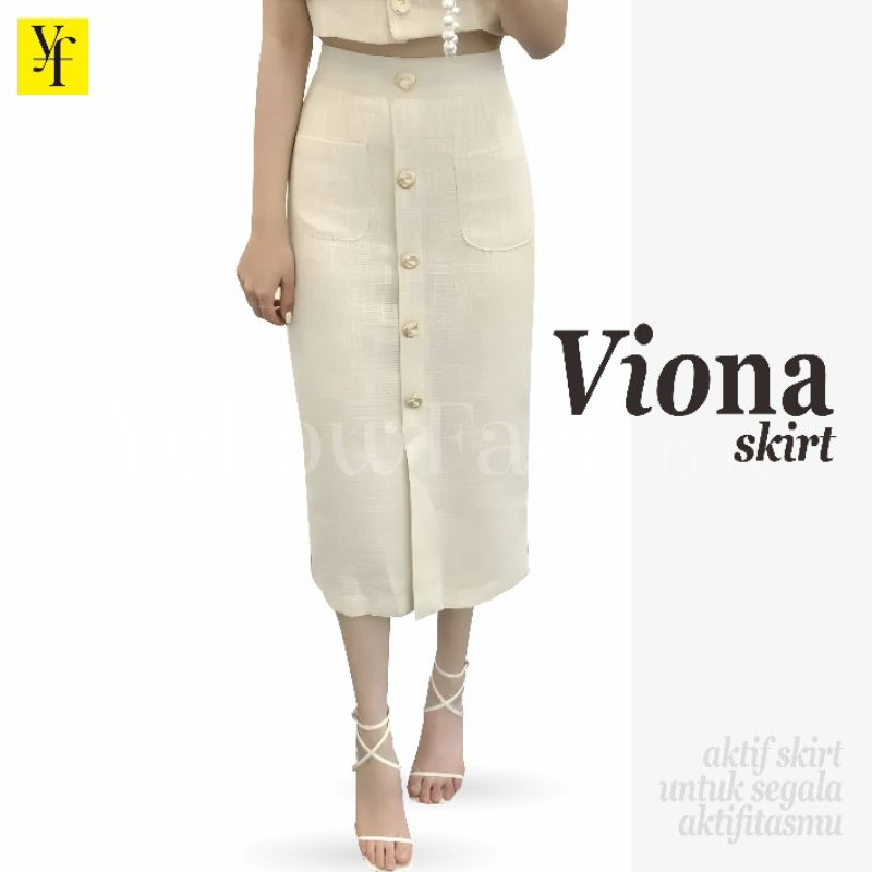 Jual Yellowface Viona Skirt Bahan Semi Woll Premium / Rok Wanita Korean ...