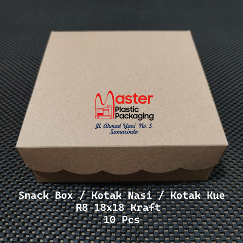 Jual Snack Box Kraft / Kotak Kue / Kotak Nasi 18x18x7 /Kotak R8 Delima ...