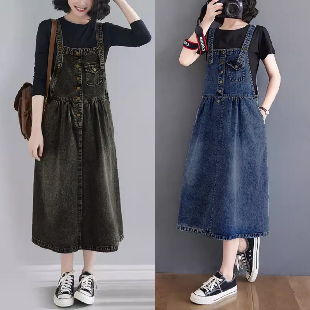 Jual LC1440 Premium Overalls Rok Jeans Fashion Retro Terbaru | Shopee ...