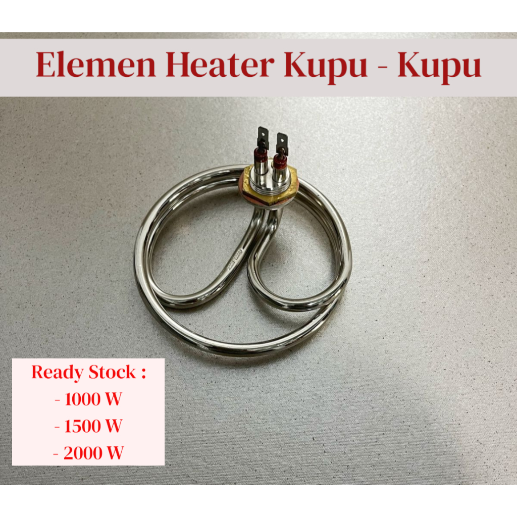 Element Water Heater Bain Marie Silver Elemen Pemanas Air Model Kupu Kupu  Tubular Heater 1000W, 1500W, 2000W - Main Image